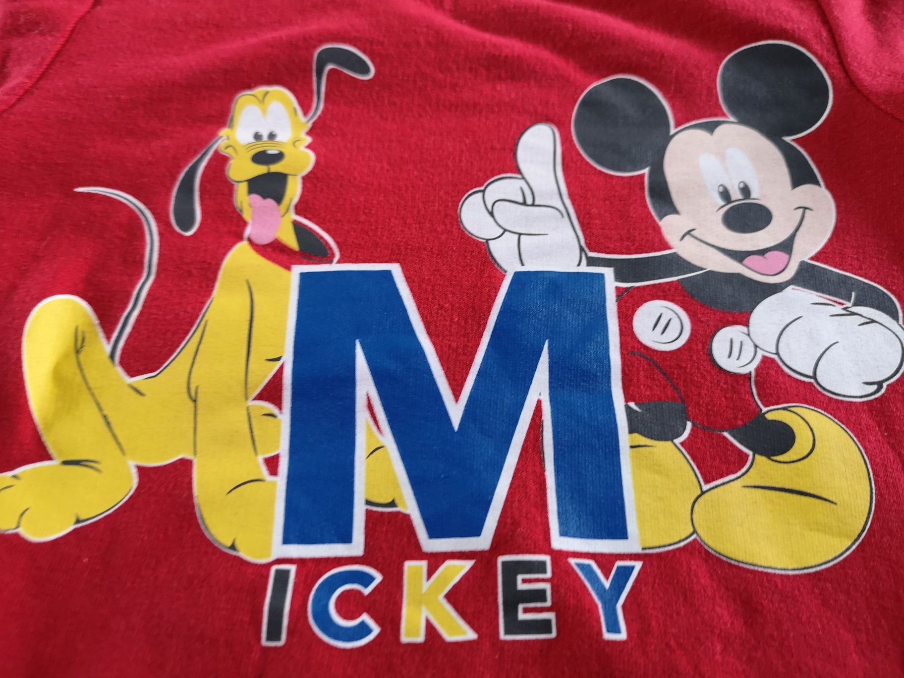 Czerwona bluza z Mickey i Pluto, rozmiar 80