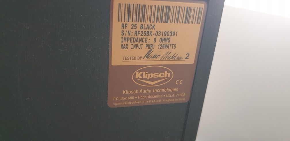 Colunas Klipsch RF25BK Ref