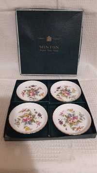 Vintage angielskie małe talerzyki spodki marki MINTON