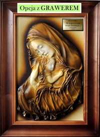 Obraz z dużą płaskorzeźbą Matki Bożej PREZENT ŚLUBNY jubileusz PODZIĘK