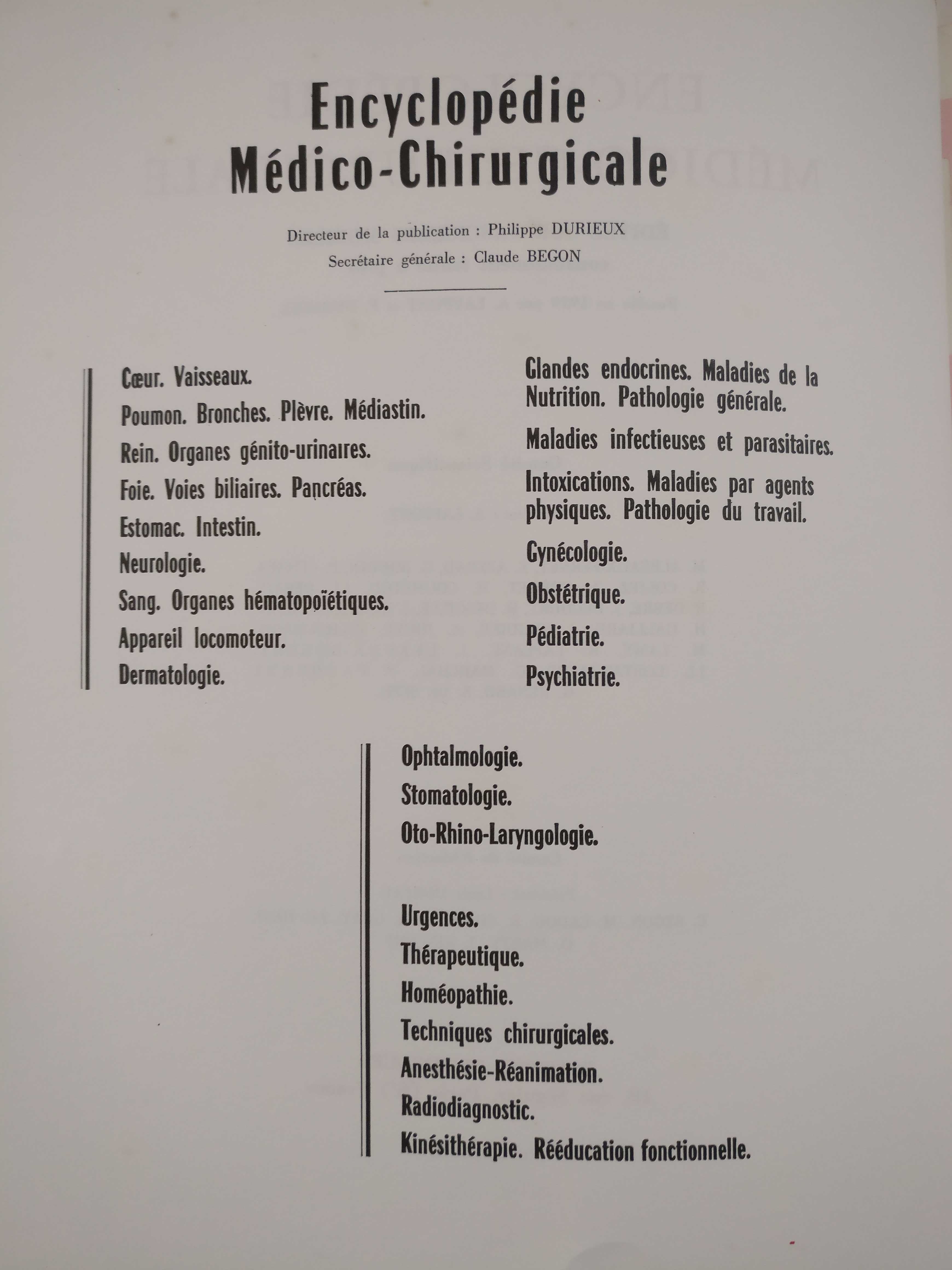 Enciclopédia medicina "Encyclopédie Médico-Chirurgicale"