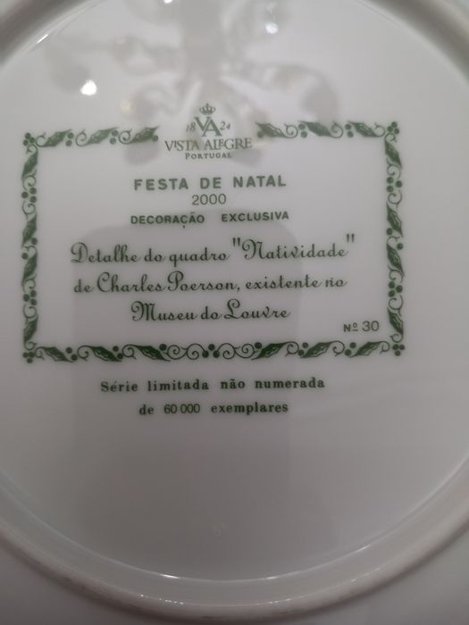 2 Pratos Vista Alegre decorativos de Natal