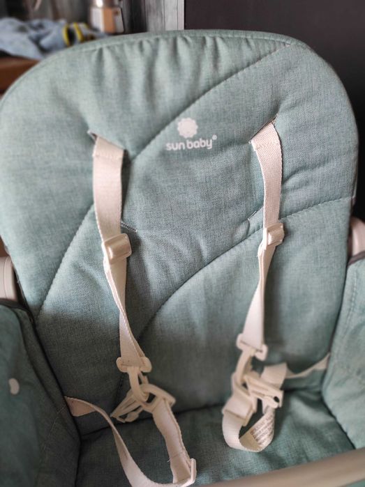 Turkusowe krzesełko do karmienia Sun Baby