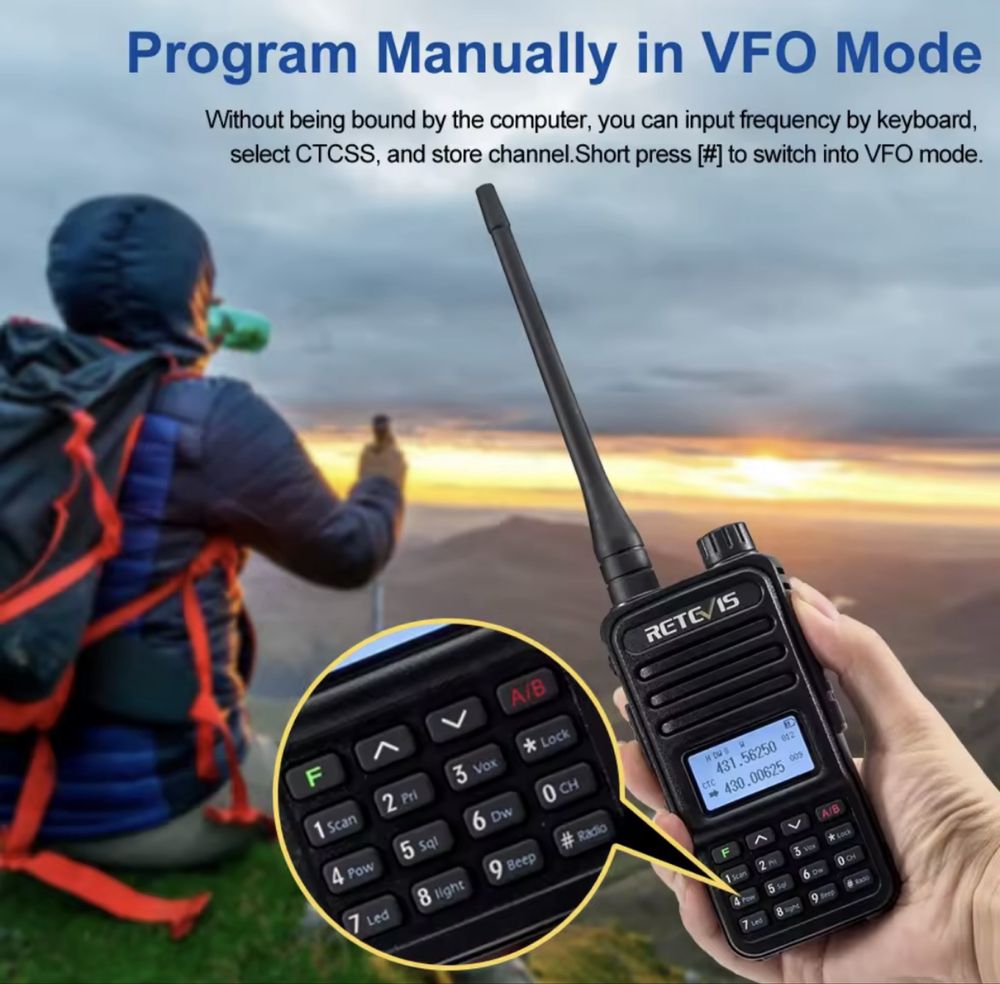 Радиостанция Retevis RT85. VHF/UHF (136-176 и 400-470 MHz) 5 Ватт.