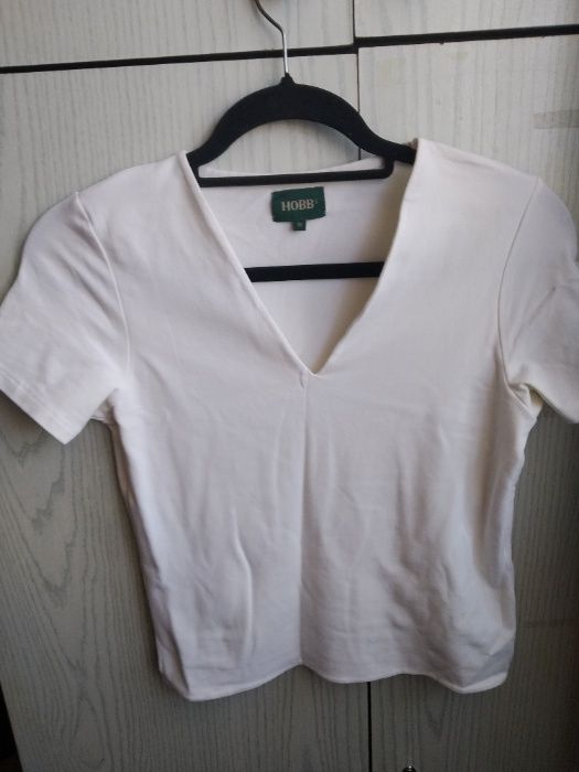 Biała bluzka z krótkim rękawem - rozmiar XS/S