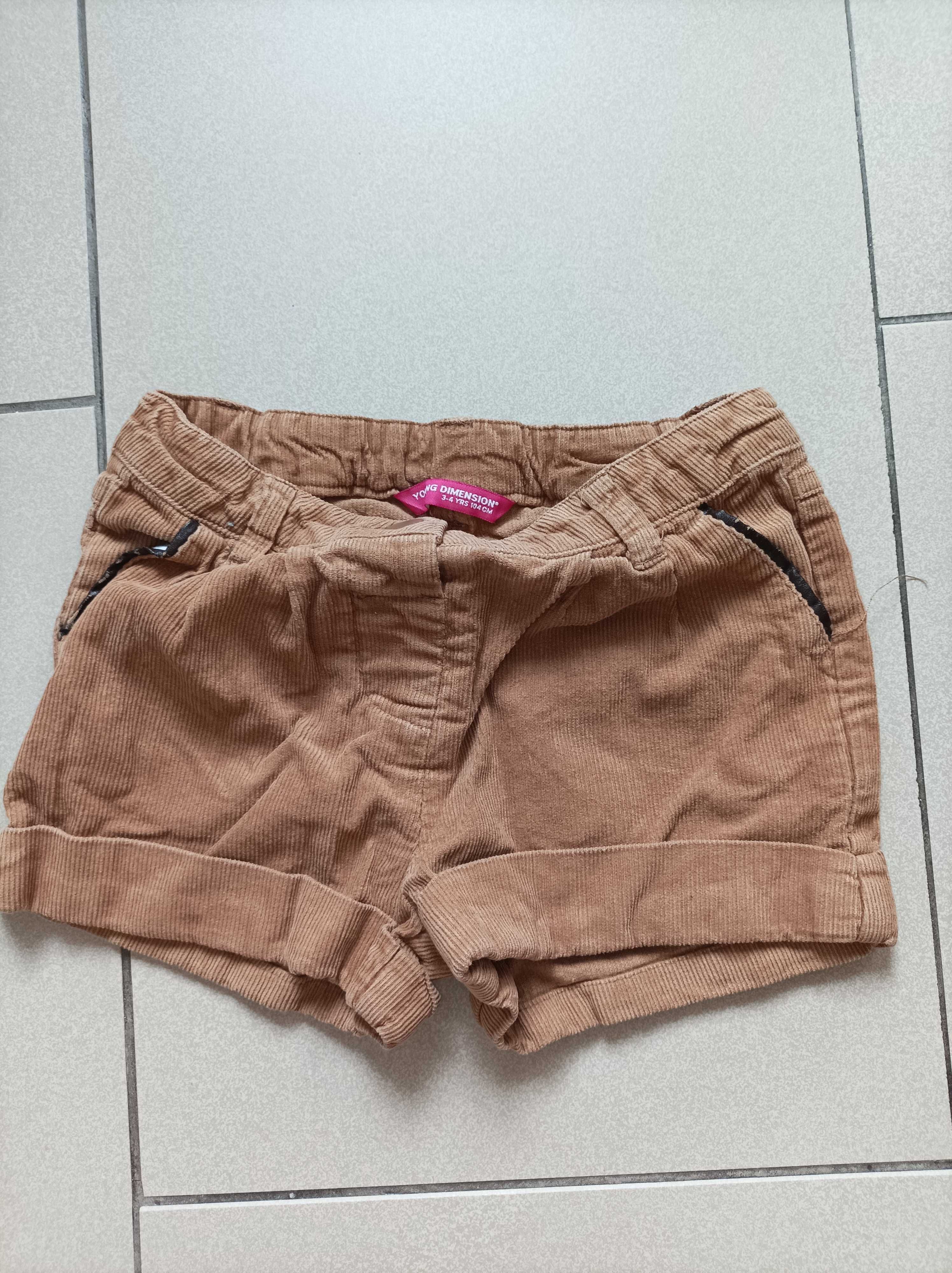 Szorty spódniczka na lato dla dziewczynki jeansowa, 98/104, 4 szt