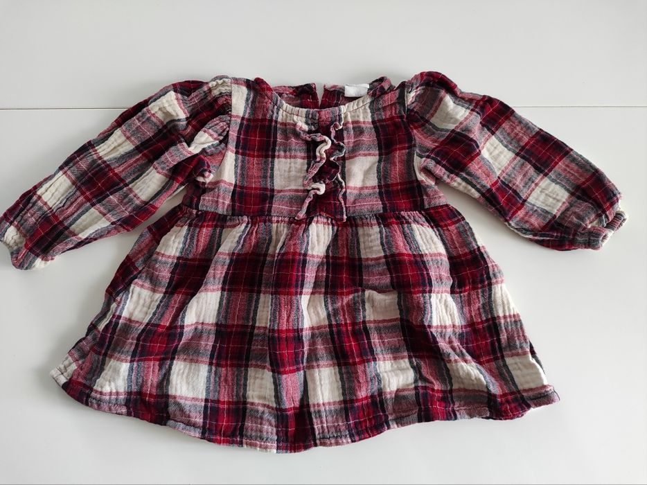 Sukienka z bawełnianego muślinu h&m r68
