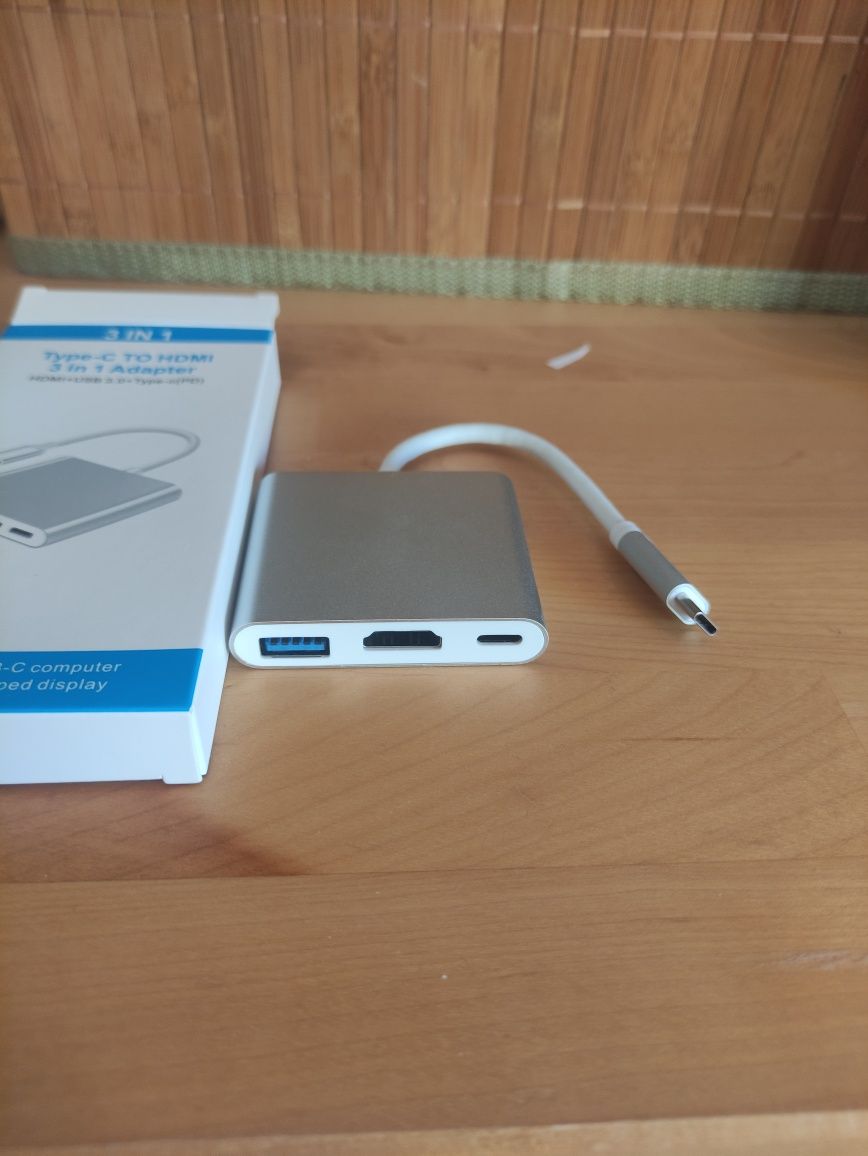 Adaptador USB C para USB 3.0 HDMI USB c (PD)