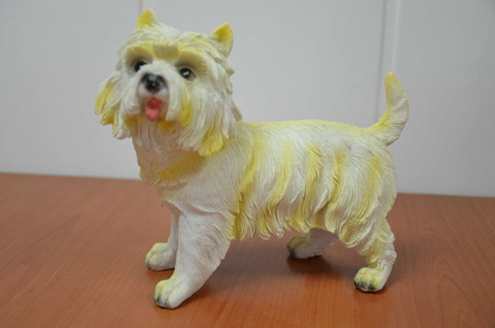 Figurka pieska mały piesek maltańczyk figurka dekoracyjna