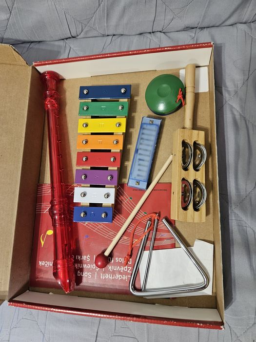 Zestaw instrumentów z Tchibo 3lata+ flet cymbałki