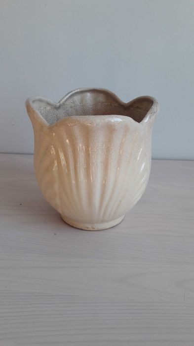 Doniczka ceramiczna kremowa