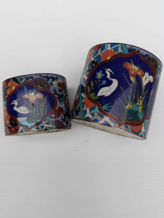 Lava Pincéis esmalte cloisonné Japão Séc XIX 8,7 cm