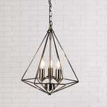 Lampa wisząca SEARCHLIGHT DIAMOND 3, nikiel, farmhouse, loft, diament