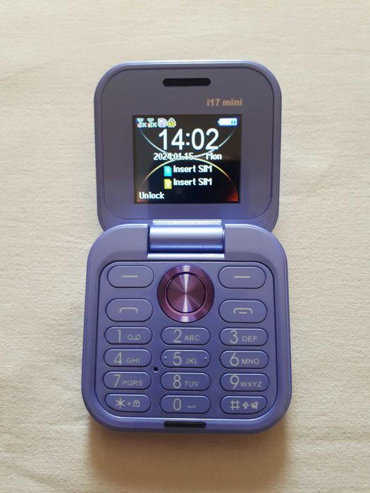 Телефон міні і17 фліп GSM 2 SIM SERVO purple