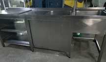 Bancada inox duas cubas 2.42 x 0.60