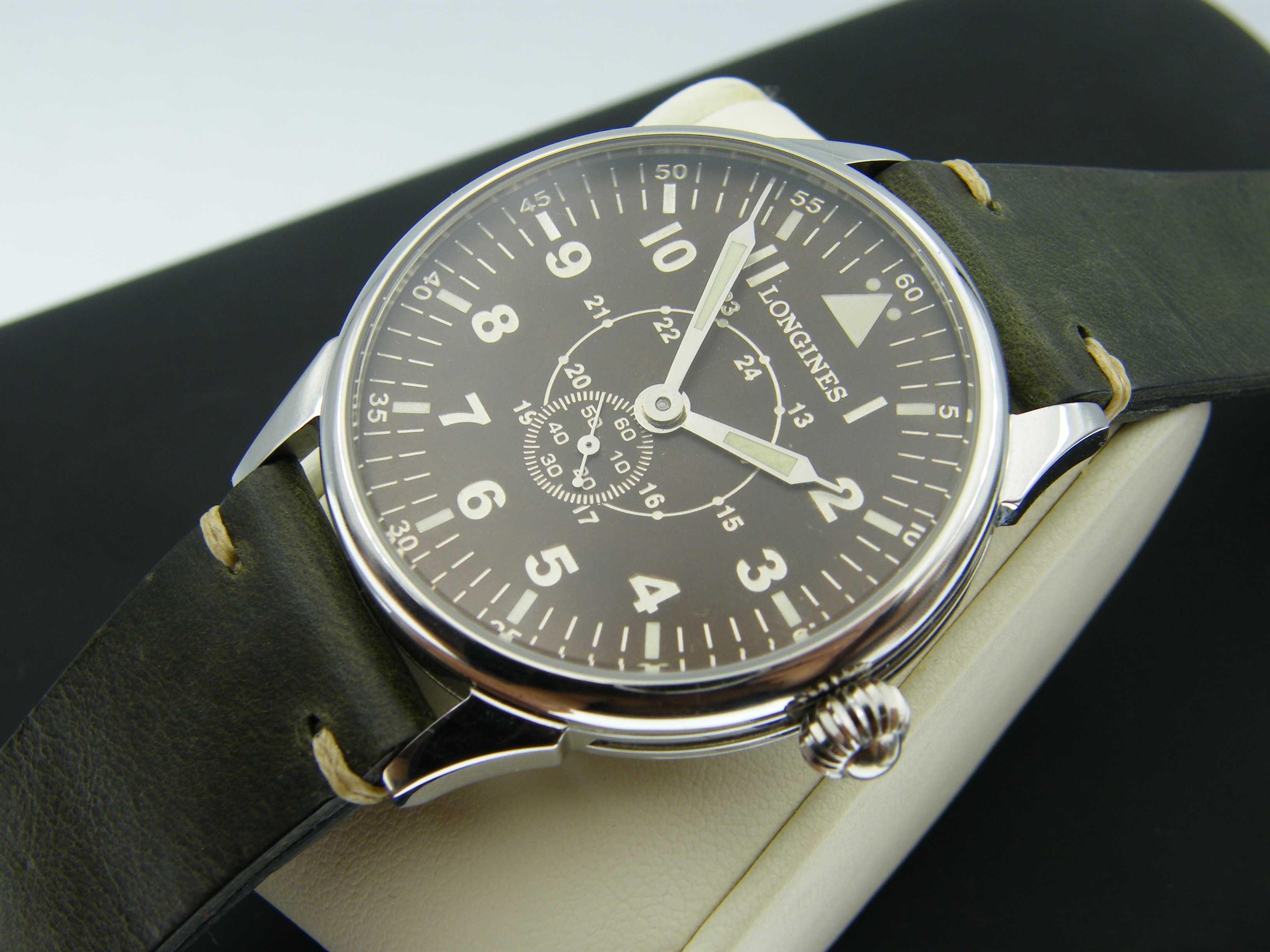 Longines Pilot Militarna Pasówka w Stali