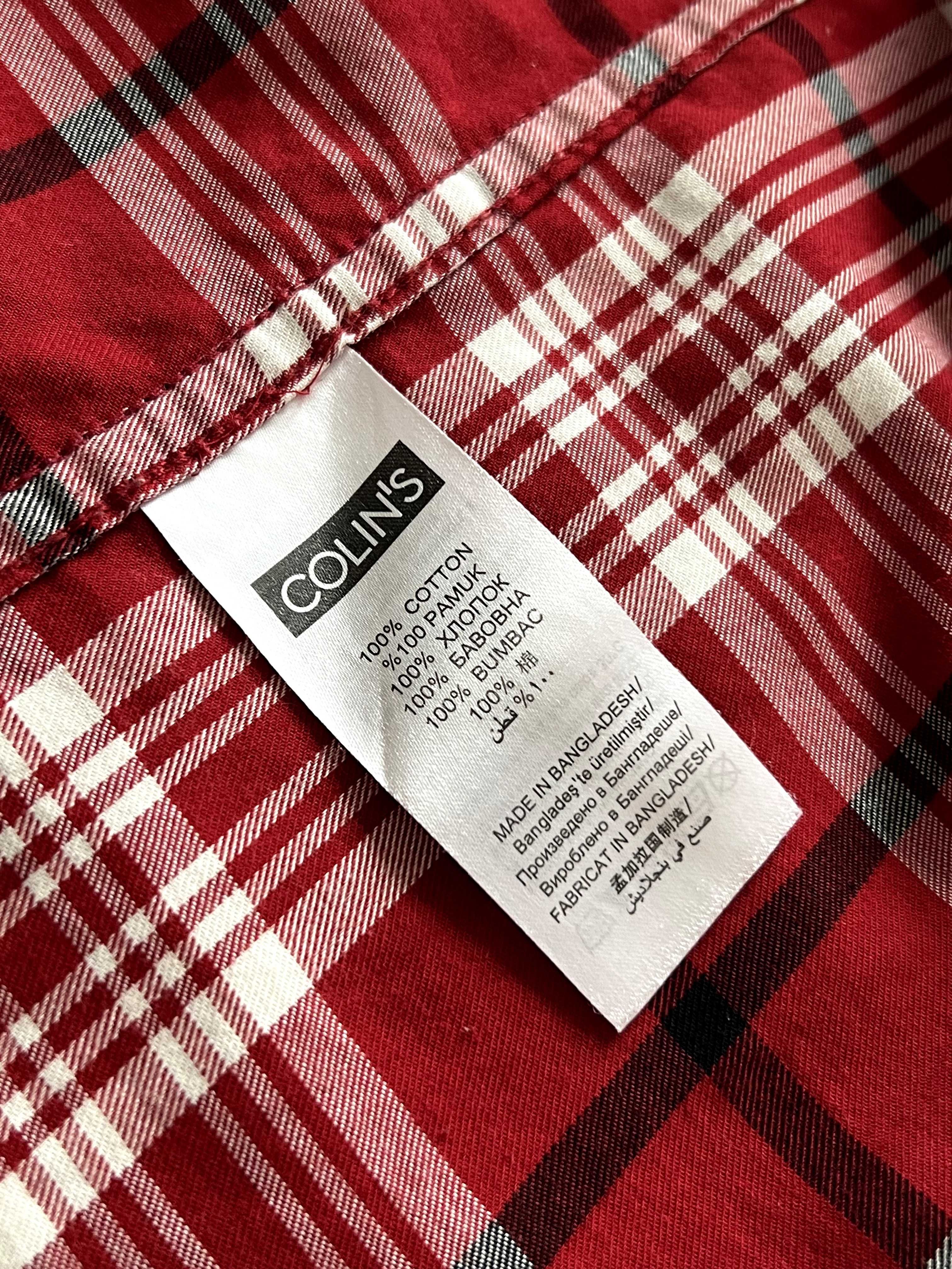 Сорочка чоловіча червона в клітинку. Colin's. Розмір M