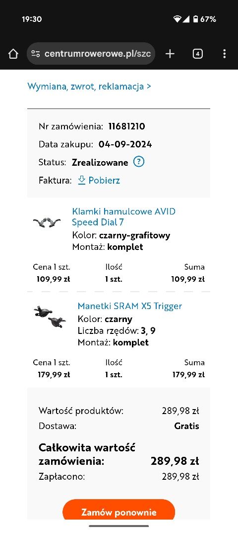 Manetka SHIMANO SRAM X5 9 tył