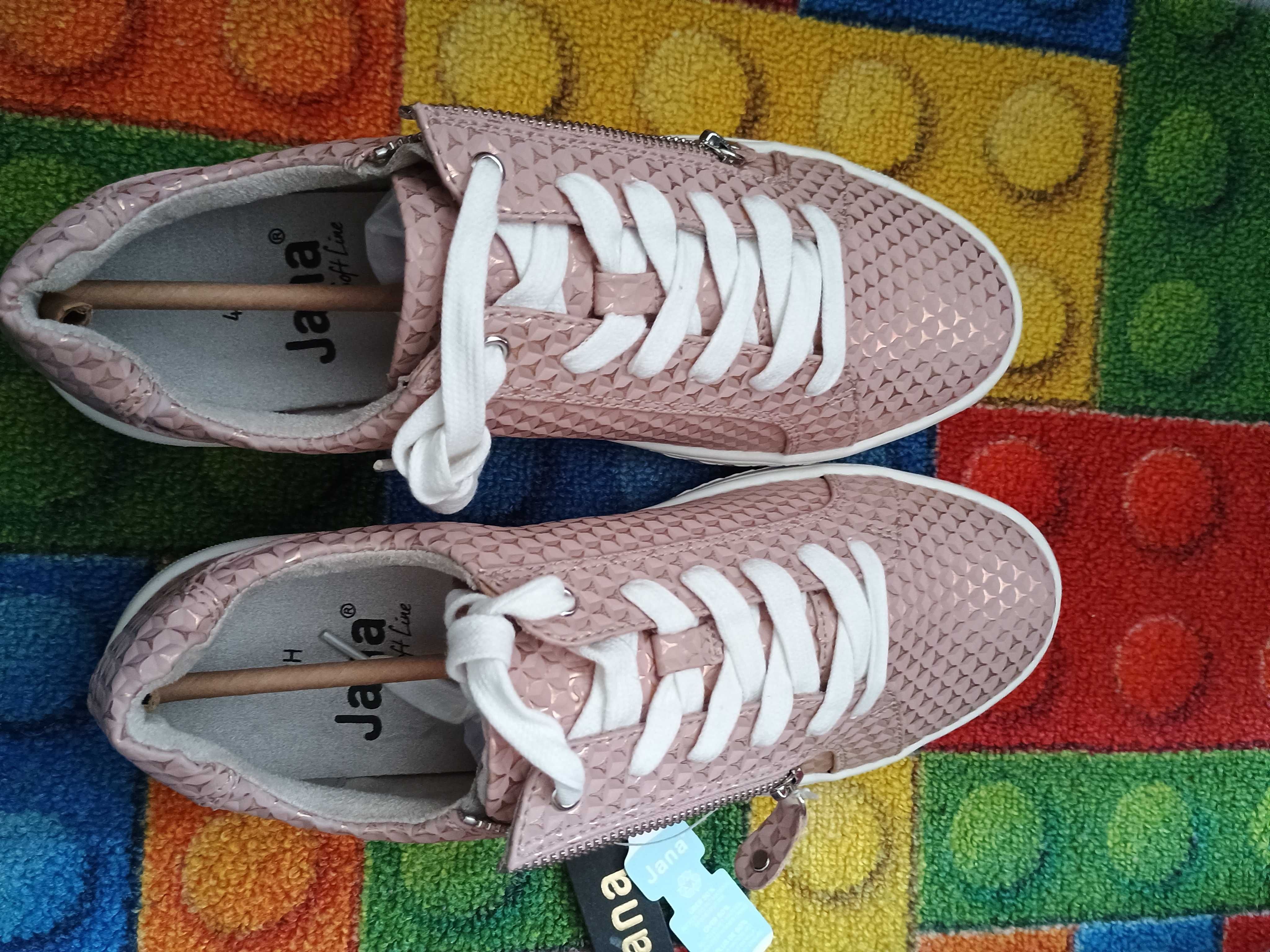 Różowo-złote sneakersy Jana 42 wkładka 27 cm tęgość H softline wzór 3d