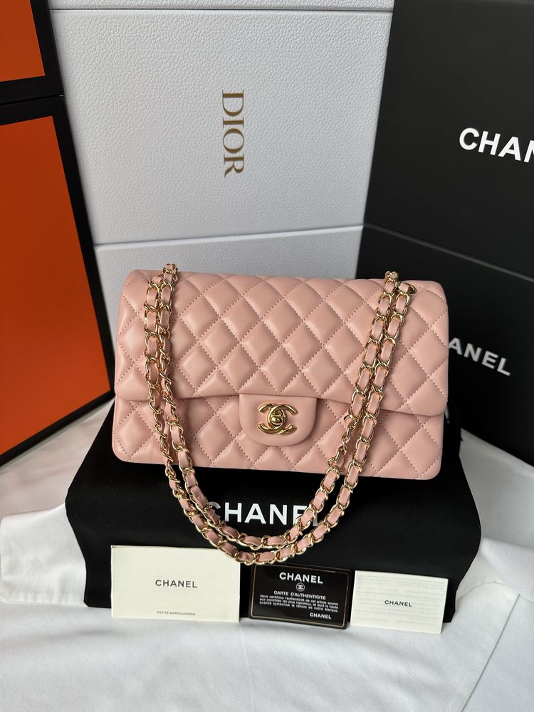 Torebka Flap Bag Chanel Smooth Pink Leather