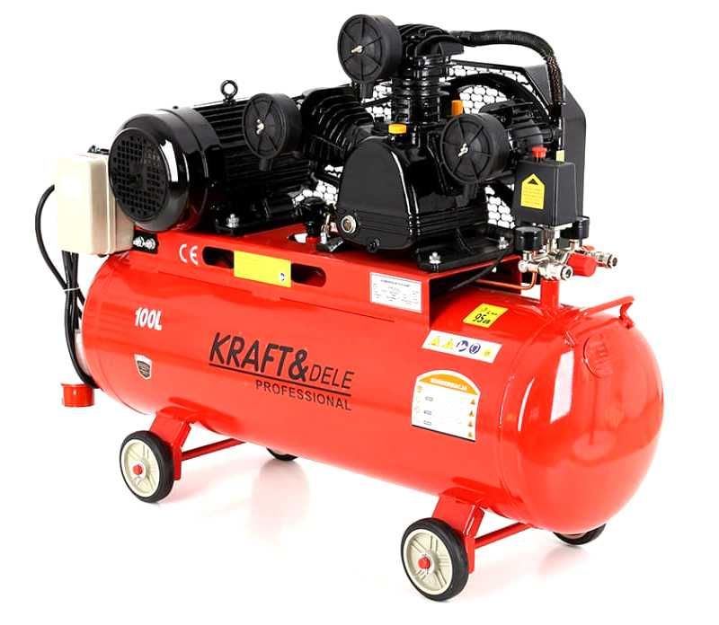 KRAFT&DELE Kompresor Sprężarka 100l 4,1KW 400V 3 Tłoki