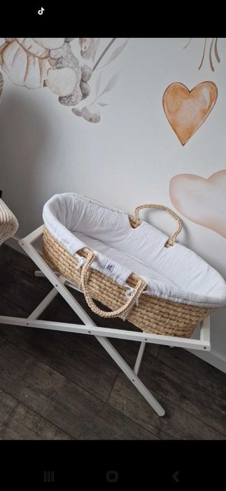 Kosz mojżesza ze stelażem bell amy wiklinowy kosz dla niemowlaka