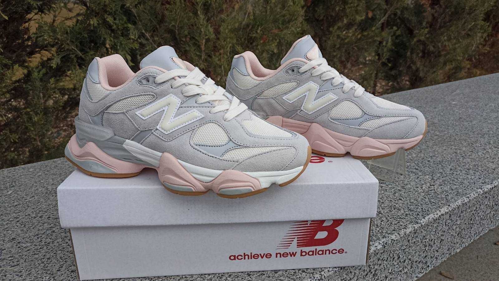 Кроссовки женские и подростковые New Balance 9060 серые с пудрой