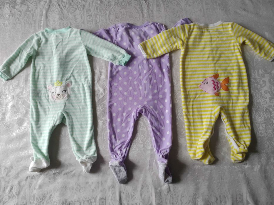 Komplet 3 piżam śpioszków CARTER'S 9 12 miesięcy