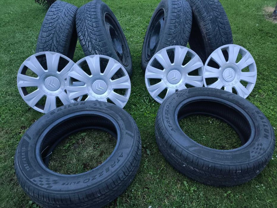 opony zimowe/letnie R 15 185/65 + felgi + kołpaki xsara picasso