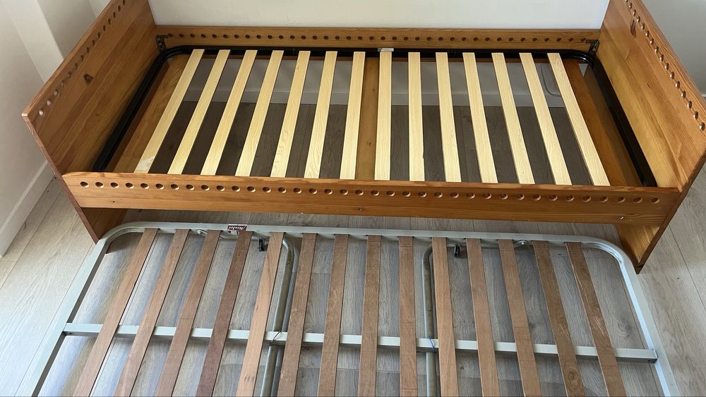 Cama de Solteiro Dupla - Madeira Maciça