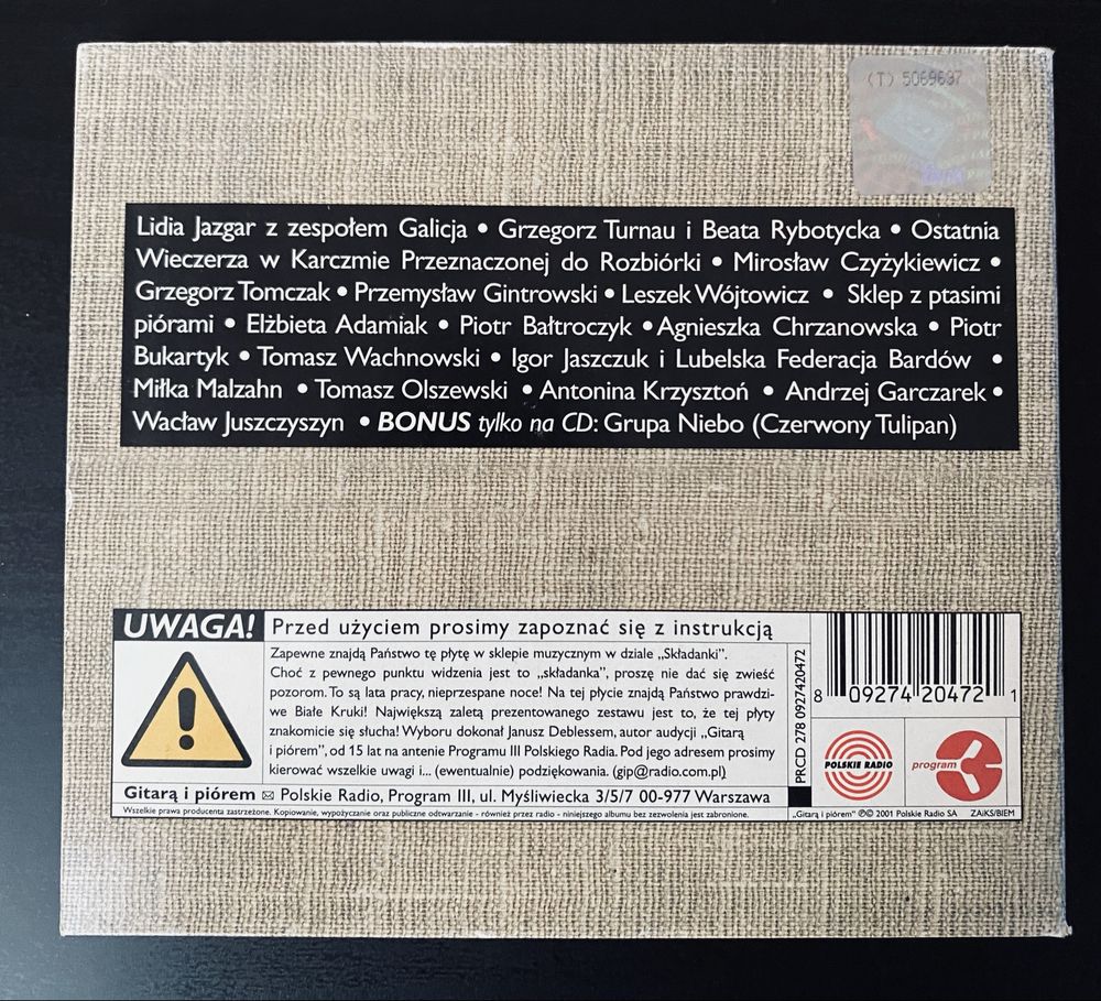 Gitarą i piórem 1, CD