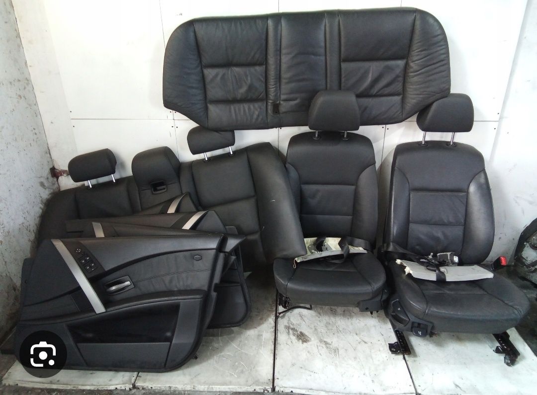 fotele siedzenia kanapa boczki bmw e60 sedan skóra czarna