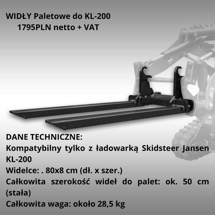 GRATIS PŁUG DO SNIEGU Ładowarka Skid Steer Kompaktowa Jansen KL-200