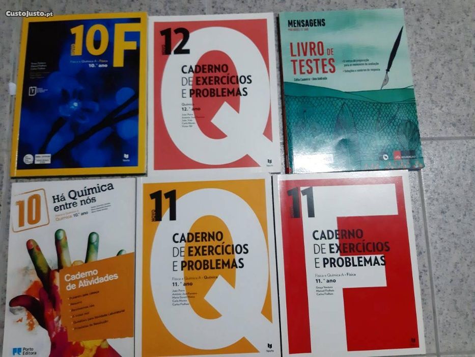 Livros Física 11º, Química 11º, Português 11º