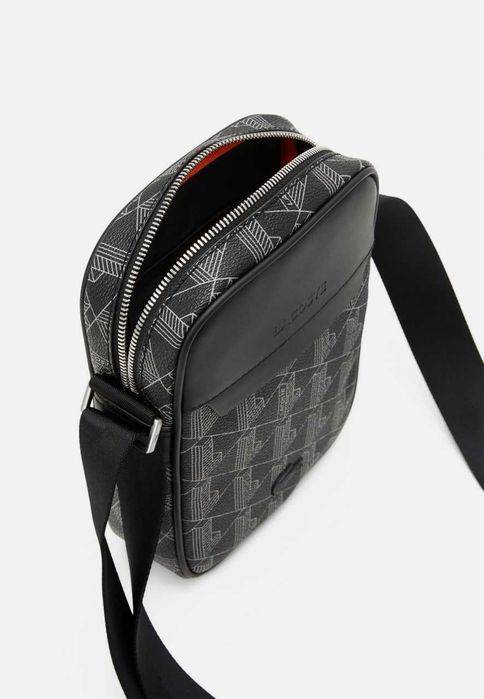 100% ОРИГІНАЛ Lacoste monogram vertical noir gris сумка чоловіча чорна