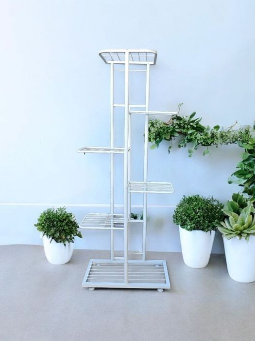 Kwietnik metalowy 6-poziomowy biały