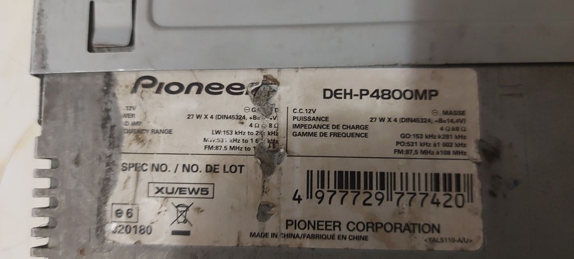 Продам автомагнитолу pioneer