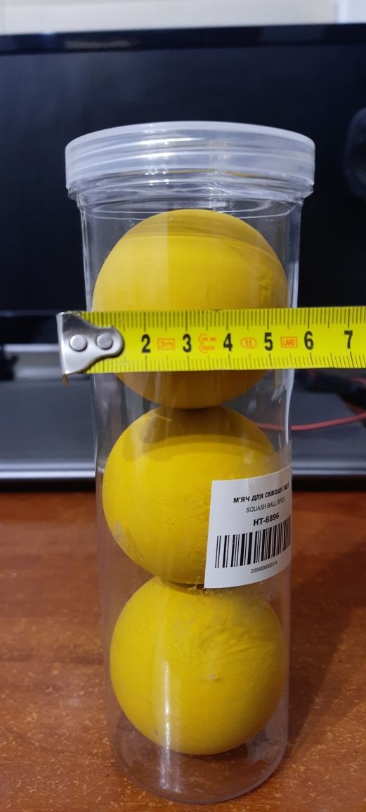 М"яч для сквошу PlayGame 3шт, код: HT-6896-S52 (жовтого кольору)