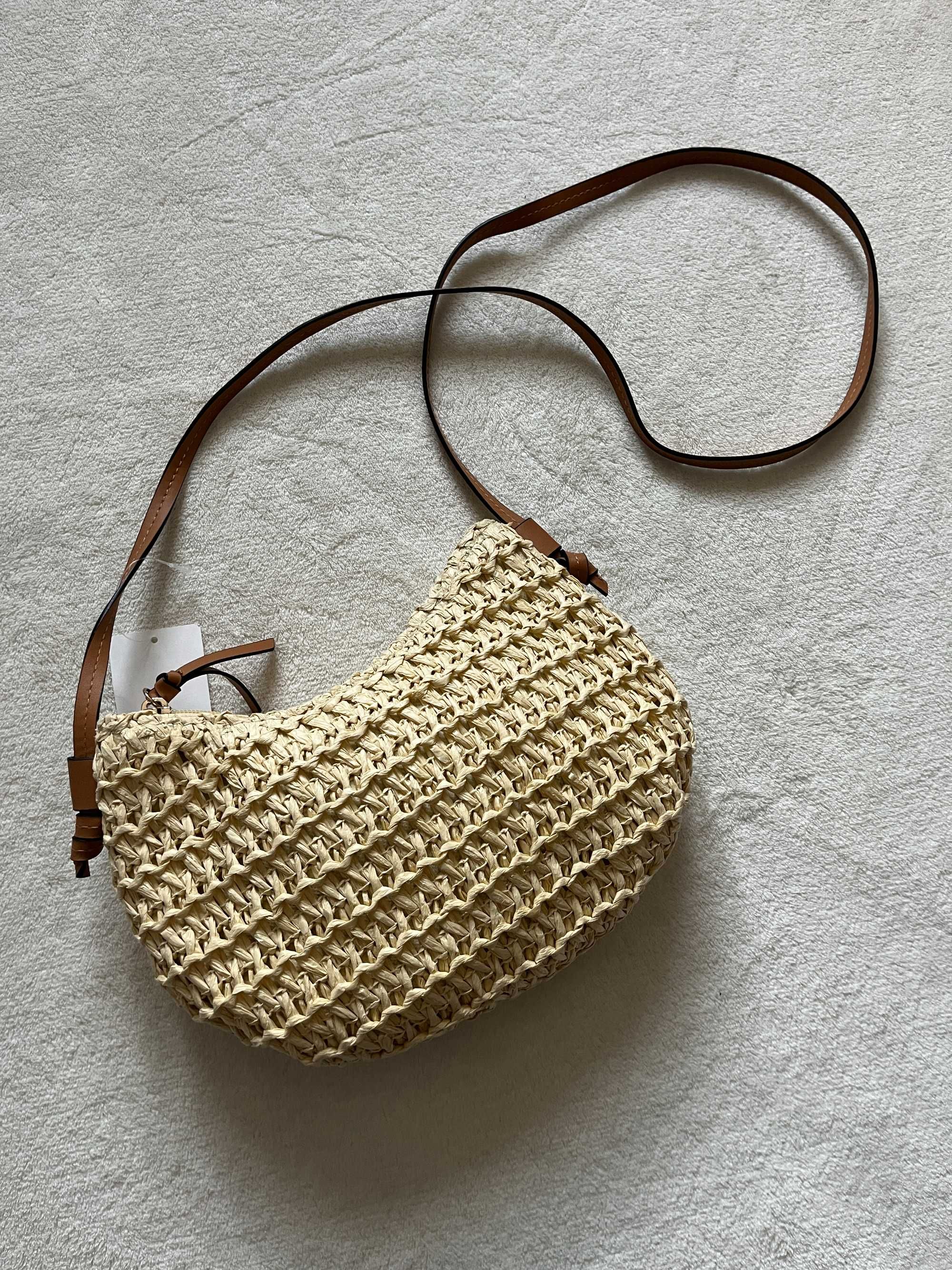 H&M torebka torba słomiana letnia wakacyjna słomkowa