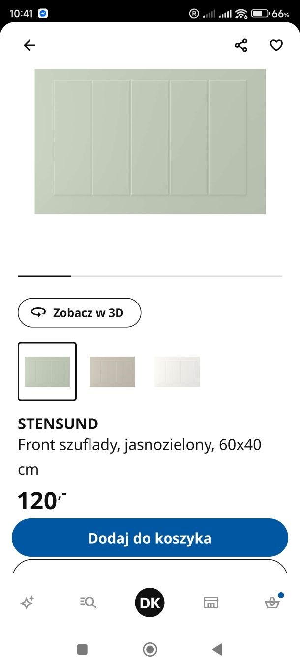 Front szuflady Ikea, Stensund 60x40, zielony