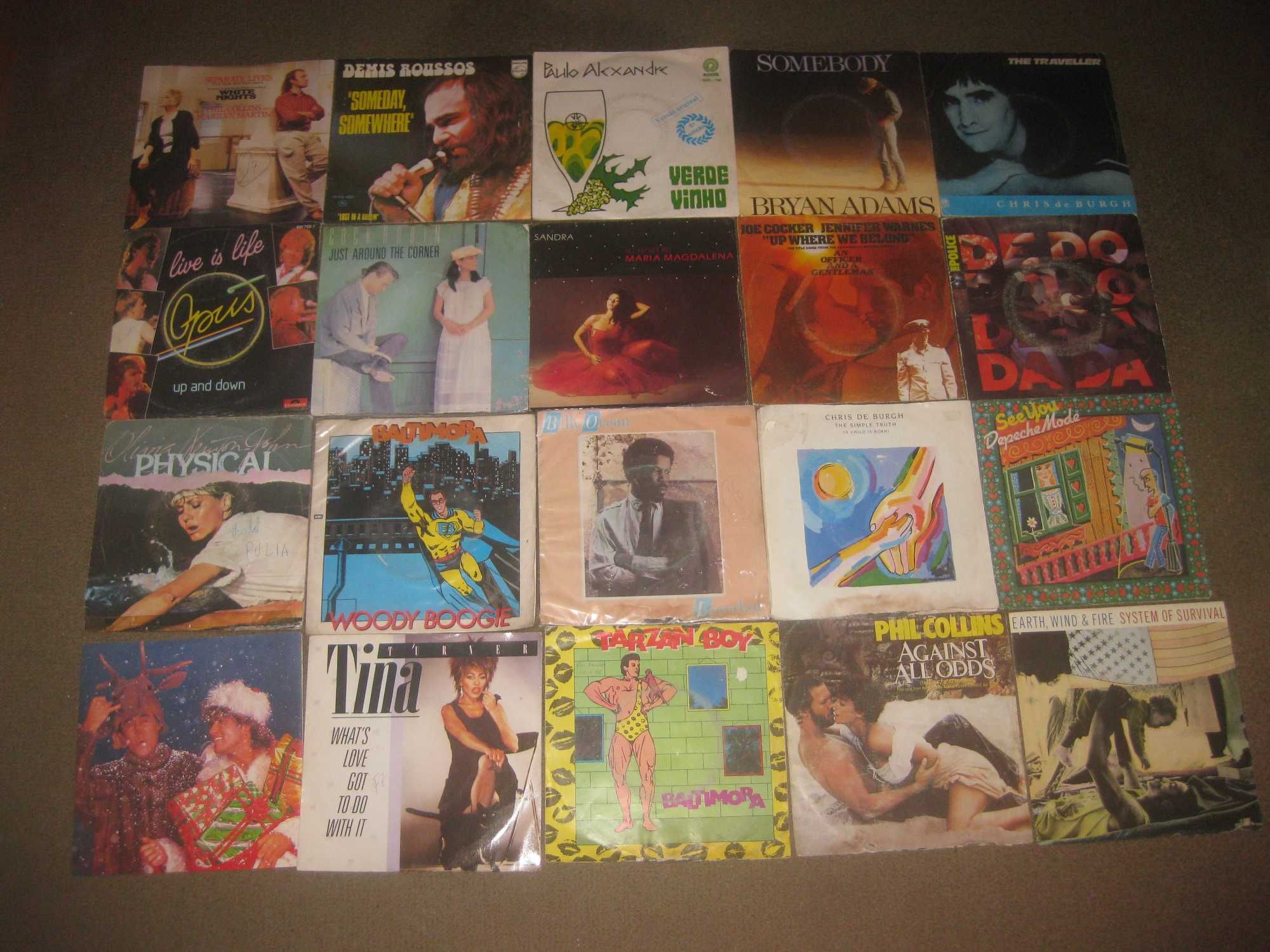 Lote de 57 Discos em Vinil Single 45 rpm/Vários Géneros!