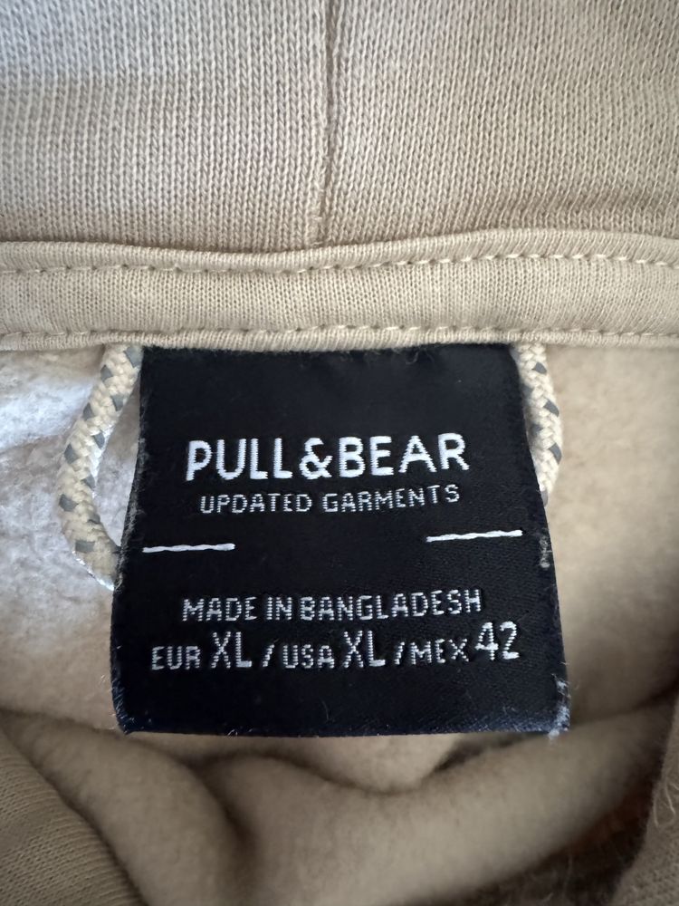 Sweatshirt com capuz bege Pull & Bear (tamanho XL)