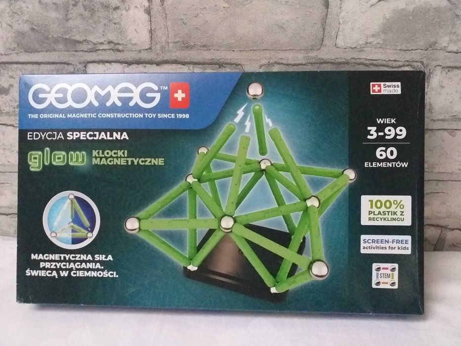 Klocki magnetyczne GEOMAG świecące w ciemności