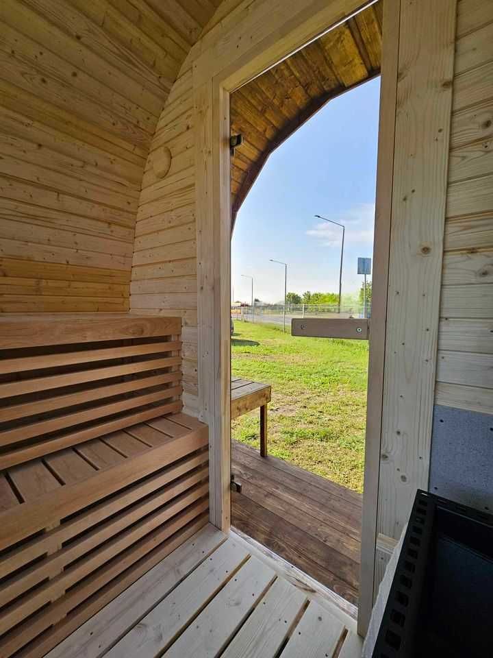 Sauna ogrodowa piec opalany drewnem