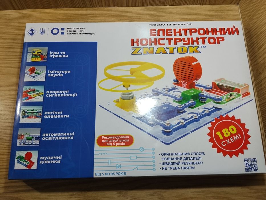 Электронный конструктор Znatok (знаток) на 180 схем развивающий констр