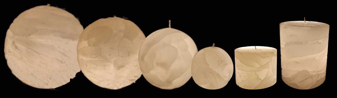 Vela esférica semi-translúcida tamanho A (Moon/Marble/Crystal)