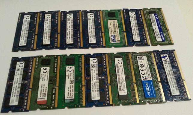 Kości RAM-sodimm-DDR3 4,8GB,DDR3L 4,8GB. DDR4 4GB- laptop.Patrz foto.