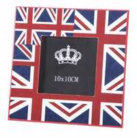 Ramka na zdjęcia 18x18x1 drewniana czerwona Flaga Brytyjska