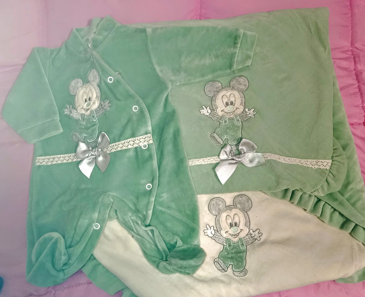 Conjunto babygrow mais mantinha do Mickey
