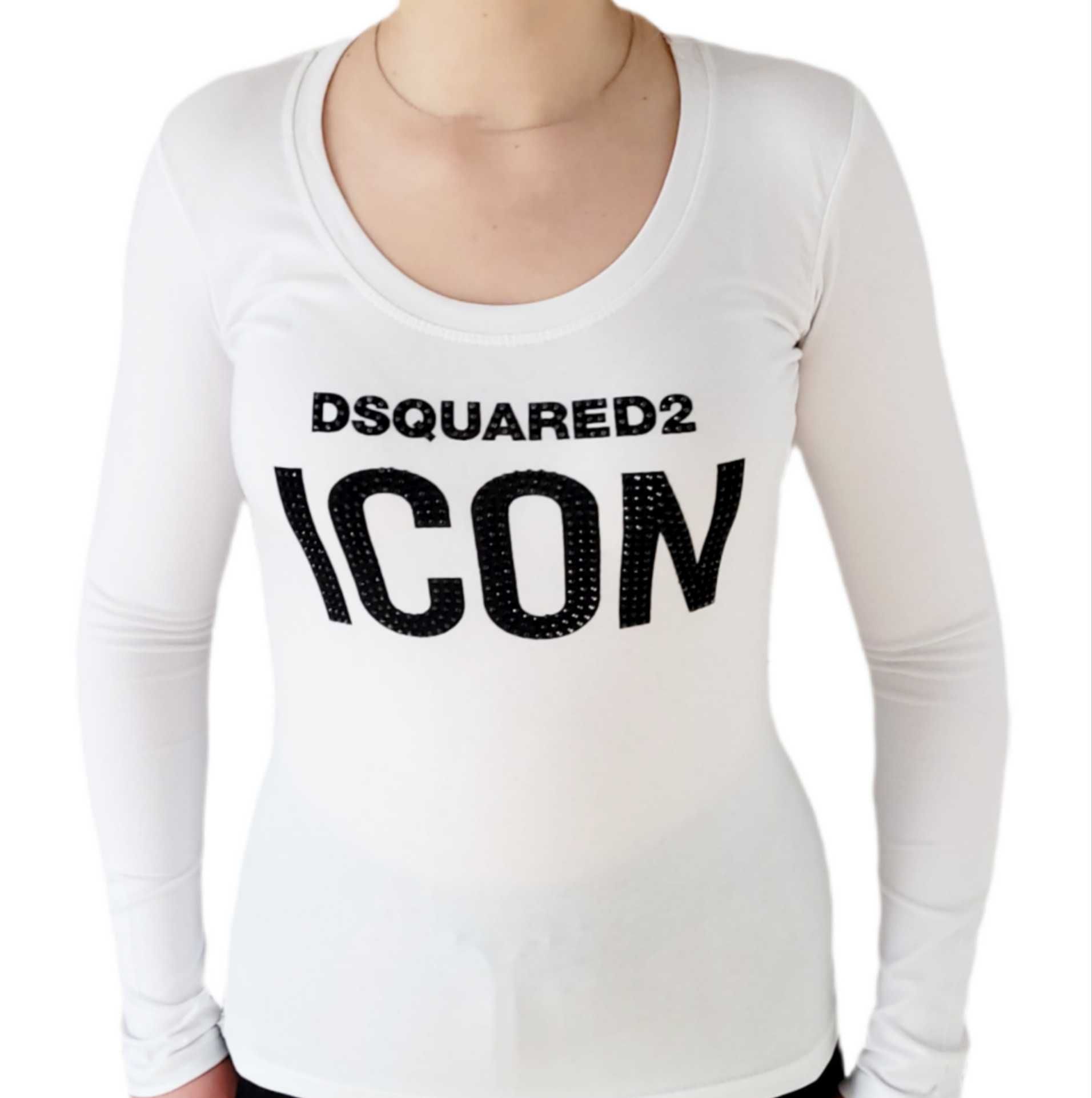 Bluzka damska DSQUARED2 ICON biała